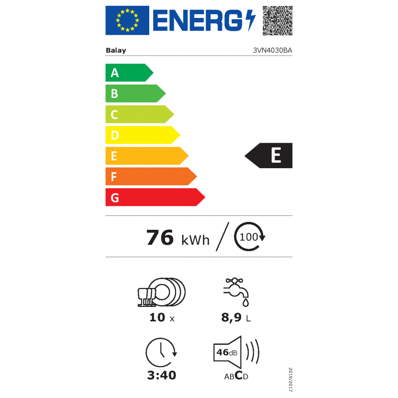 3VN4030BA Lavavajillas  Balay Electrodomésticos ES